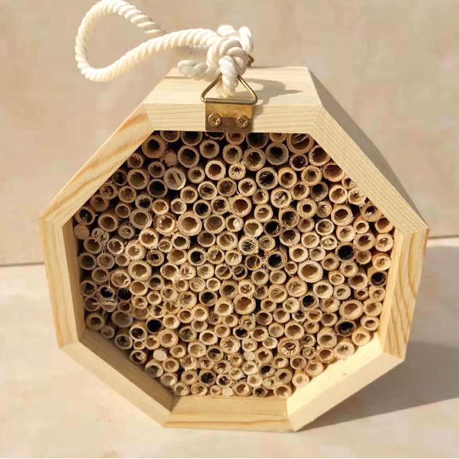 Mason Bee House Hanging Wooden Bee Hive Attracts Bee Pollinators To Enhance Pollination For Garden Farm Courtyard