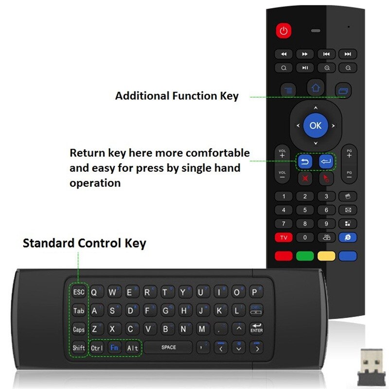T3M 2.4G Air Mouse Wireless keyboard Russian 44 IR Learning Mic voice search for Android Smart TV Box PK MX3 t3 Remote Control