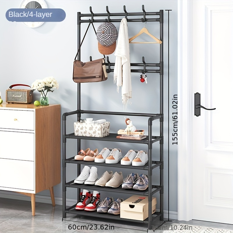 Clothes Hanger Multi-ayer Shoer Rackr Doorway Hangers Shoe Shelf Coat Rack Clothes Hat Hangers Shoe Rack Multi-ayer Shoes Racks: black color