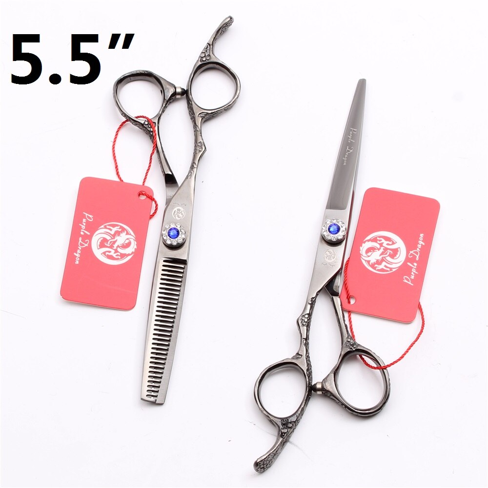 Y8212 5.5 " 6 " venstrehånds saks hår frisør frisør salon sakse klipning sakse sæt: 5.5 tommer sort s