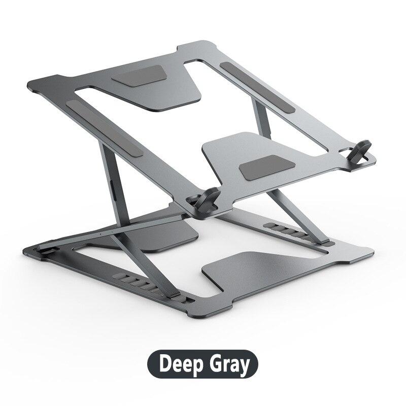 Laptop Accessoires Tafel Verhogen Aluminium Stand Opvouwbaar Voor Macbook 12 Pro Air Notebook Tablet Houder Staande Bureau Chromebook: Deep Gray