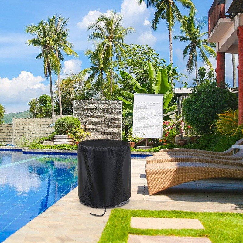 Cubierta de la Mesa del refrigerador de la terraza, mesa de enfriamiento Patio exterior cubierta redonda de la Mesa del refrigerador de la cerveza 21 pulgadas D x 23 pulgadas H negro