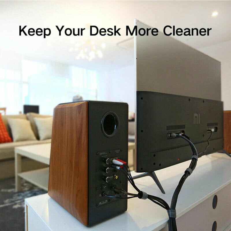 0.5/1/2/3/5m Cable Organizer Magic Sticker Fastener Tape Saver Protector USB Cable Management Winder Wire clip cable protector