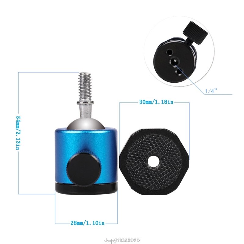 Mini Ball Head 1/4" Screw Mount 360 Swivel Bracket Metal Stand Holder for DSLR Camera Tripod Accessories N19 20