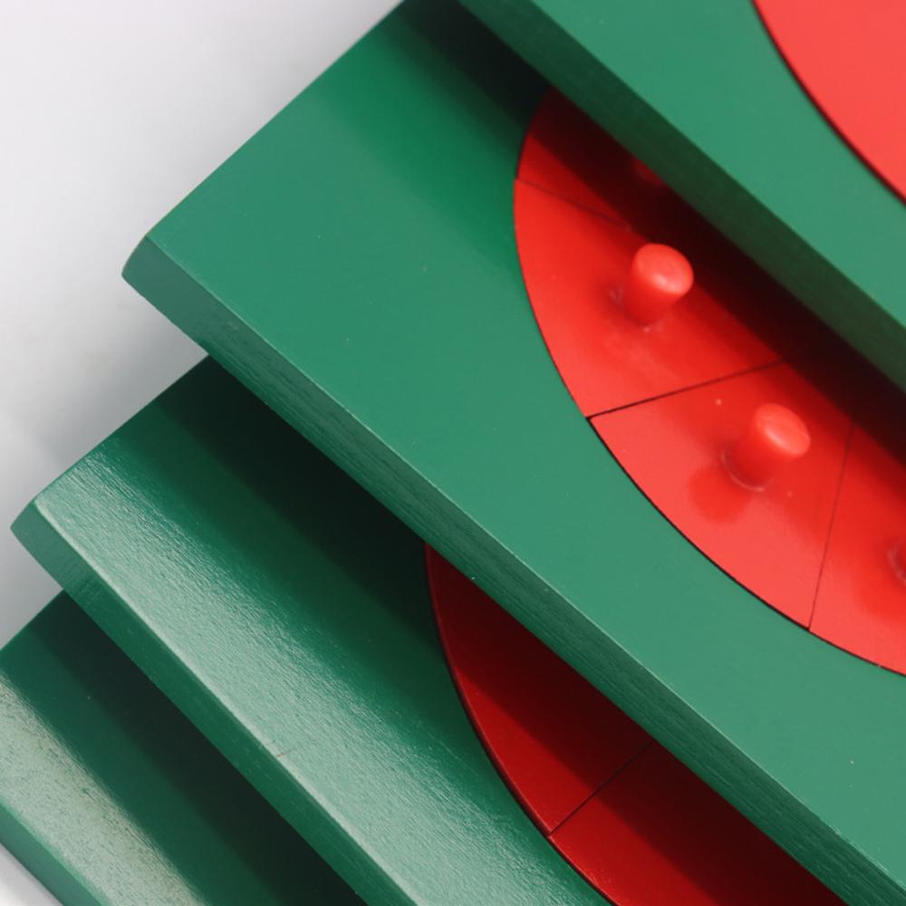 Wooden Fraction Circles 1-10 Counting Fractions Educational Wood Toys