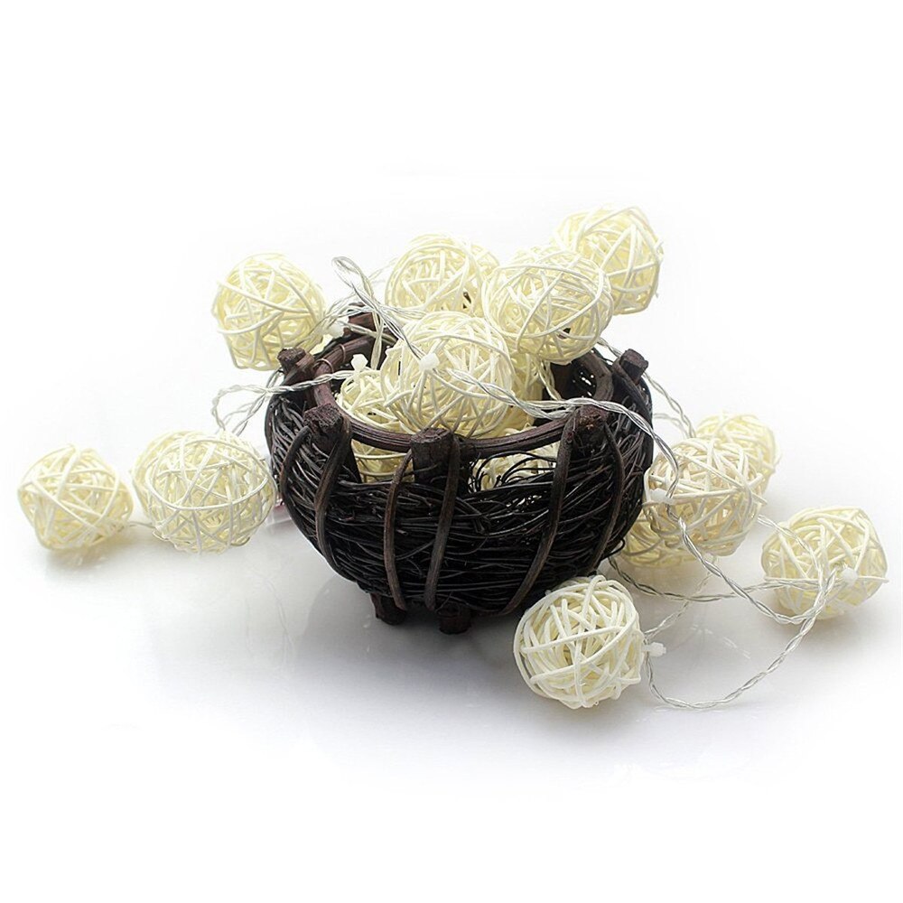 10/20Leds Rotan Ball String Lights Garland Katoen Bal Lights Voor Party Kerst Navidad Bruiloft Jaar decoratie