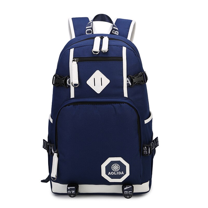 Myt _0219 lærred rygsæk til mænd multi lommerejse rygsække mandlig skoletaske til teenage drenge bog mochilas: C1 blå