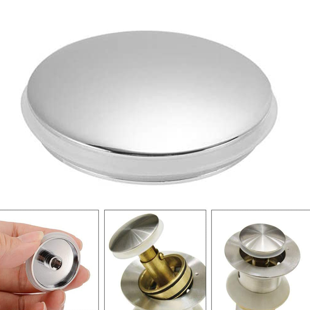 38mm Sink Tap Hole Cap Replacement Sink/Basin Waste Plug Cap Easy Pop-Up Click Clack Chrome For Bathroom Basin Sink And Bathtub