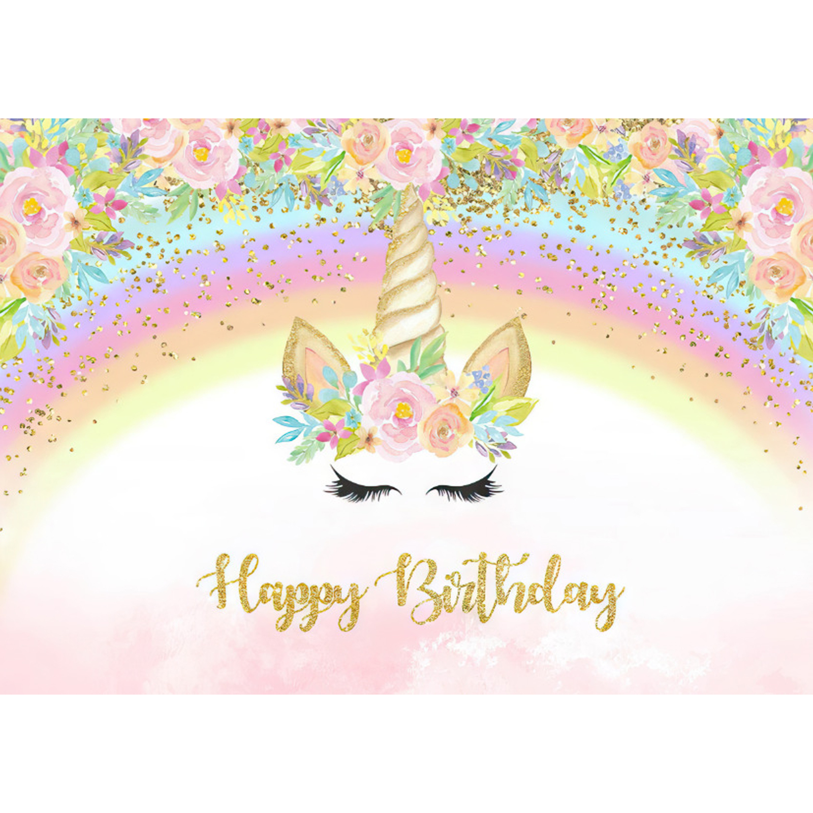 Unicorn Background Girl Birthday Party Decoration Unicorn Theme Cake Table Banner Photography Background Baby Shower Decoration: S / light green