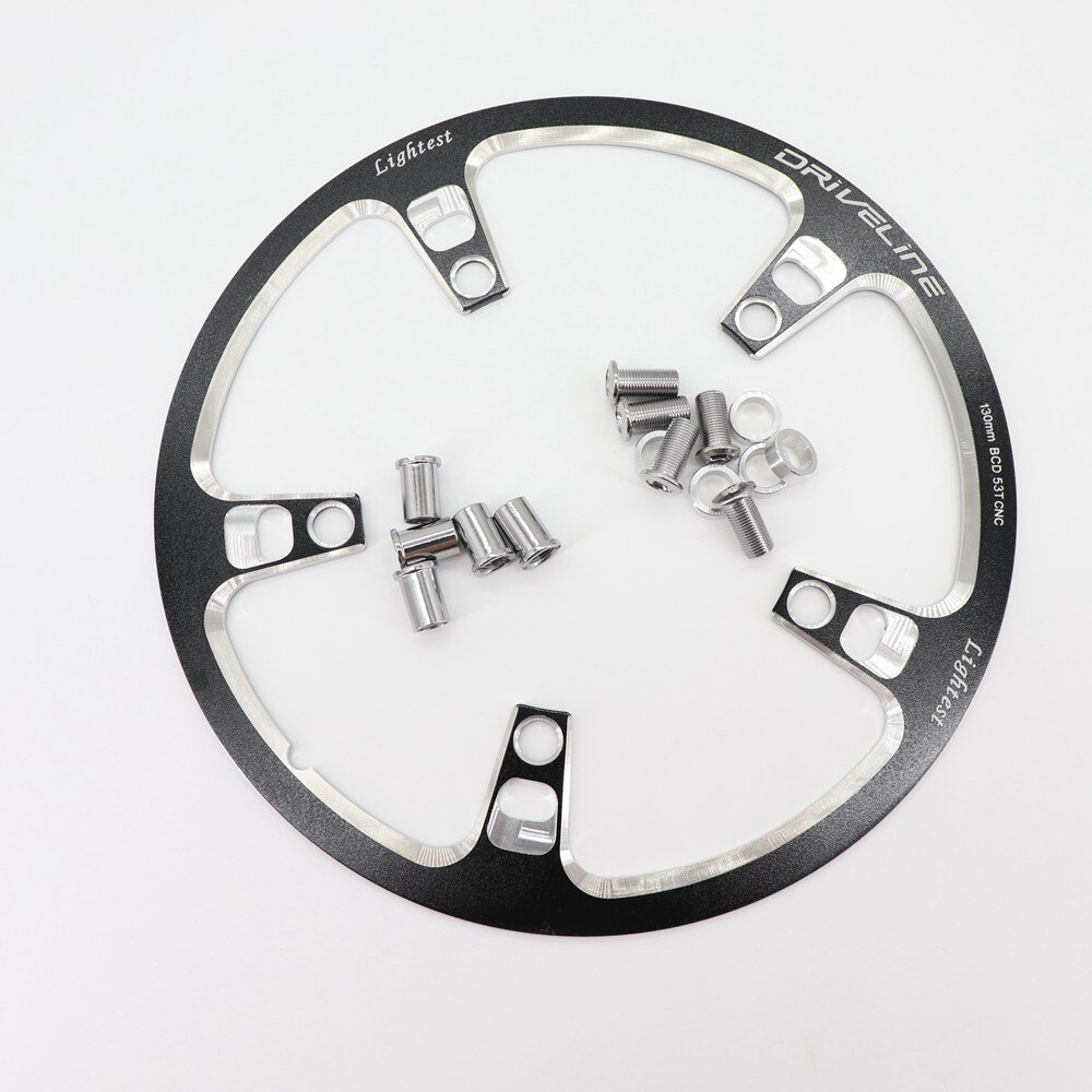 Aandrijflijn 130 bcd kettingbladbeschermer 53t 52t bcd 130 cnc crank racefiets vouwfiets onderdelen fietsketting wiel beschermplaat