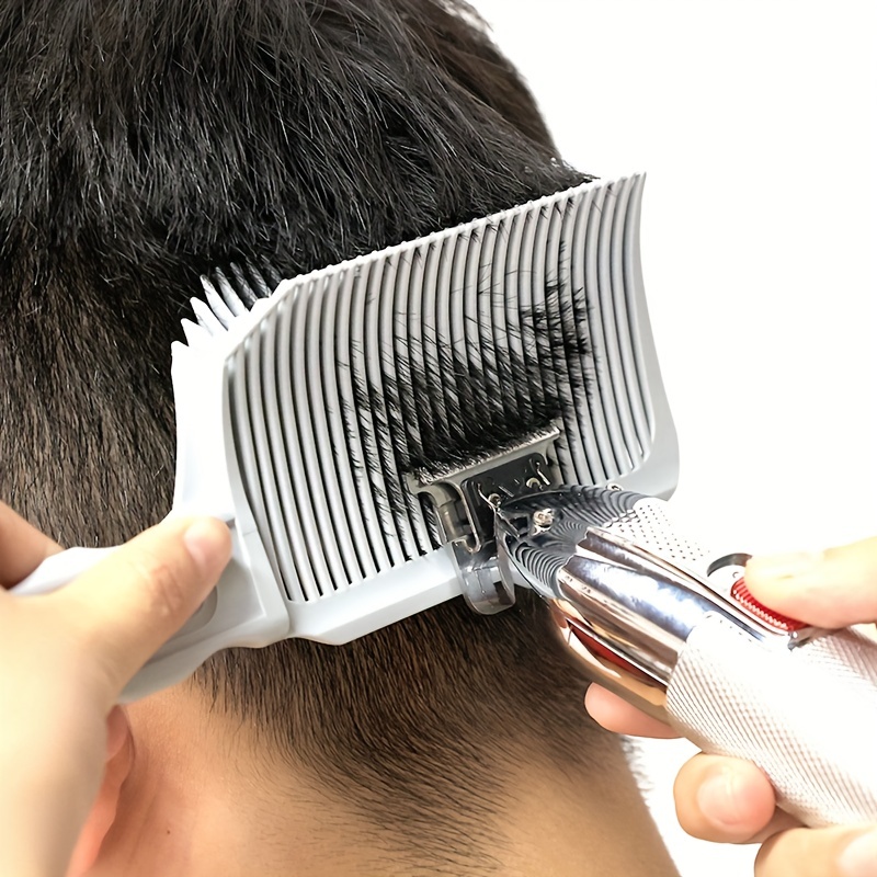 1 peine para cortapelos, peine de cabeza plana estilo masculino para mezclar y cortar, utilizado para peines de estilismo de salón: Default Title