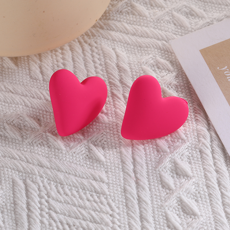 Pendientes de Clip con forma de corazón para mujer, aretes de estilo bohemio, de color rojo, blanco y amarillo: PLATEADO