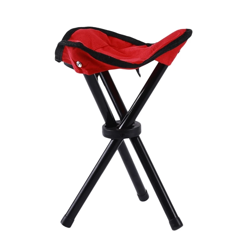 Taburete Triangular plegable pequeño para exteriores, sillas de pesca, bancos multifunción para acampar, taburetes plegables, sillas de parque diarias para el hogar: Rojo