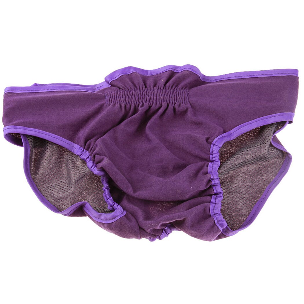 Pure Cotton Dog Diaper Reusable Adjustable Pet Diaper Dog Sanitary Pantie For Female Dogs Pet Cleaning Supplies: Purple / XS