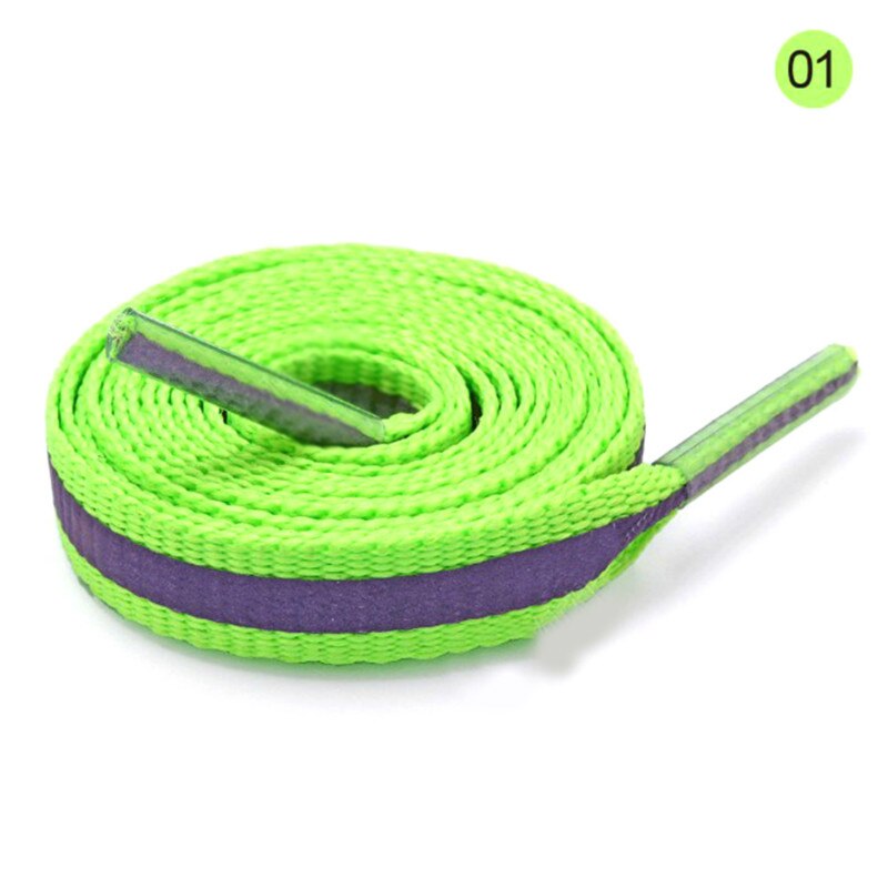 1 Paar Platte 8Mm Reflecterende Runner Veters Veiligheid Lichtgevende Gloeiende Schoenveters Unisex Voor Sport Basketbal Canvas Schoenen: 01