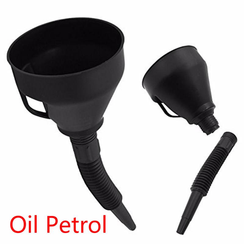 Car Emergency Fuel Gas Petrol Filler Funnel Oil Black With Flexible Detachable Spout Funnel 2-in-1 Automotive Tool For Water Oil