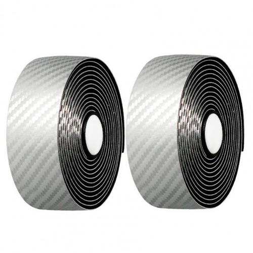 2Pcs Antislip Kunstleer Elastische Eva Fietsstuur Bandjes Rijden Levert Fietsstuur Bandjes: Silver