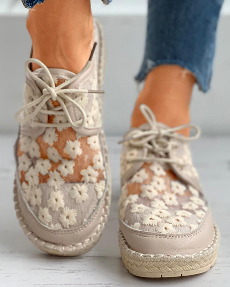 Platte schoenen dames casual oxfords holle veter ronde neus ademende vrouwelijke damesschoenen witte flats beige