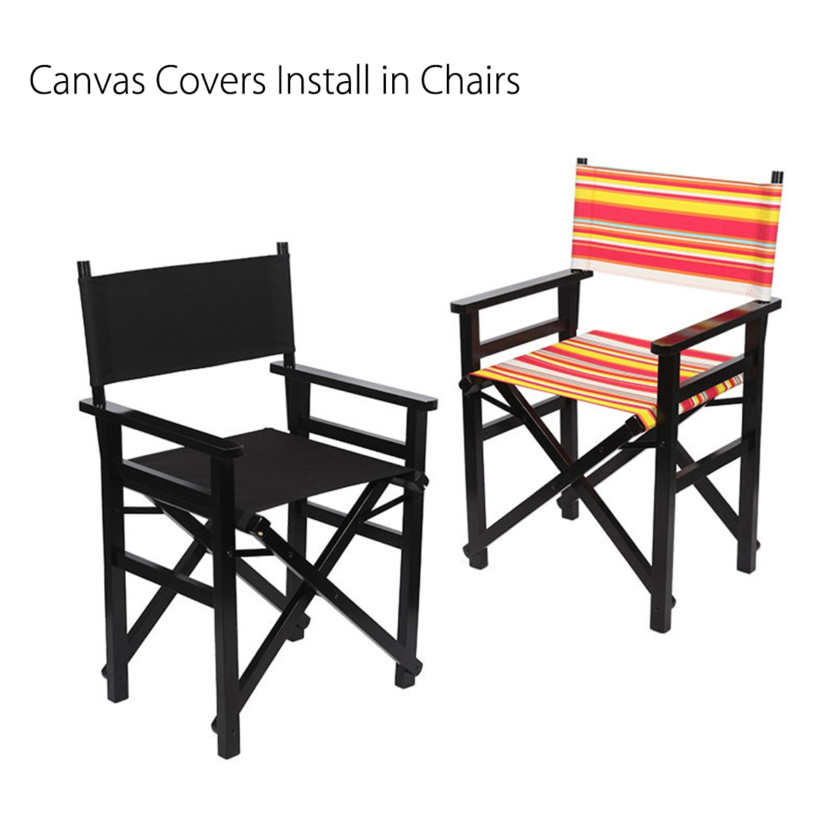 Housse de protection de dossier de siège en toile pour chaise de réalisateur décontractée, 4 couleurs, kit de remplacement pour extérieur, jardin, maison, tissu