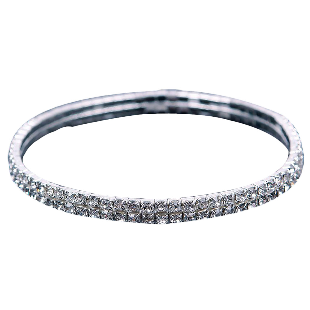 Shiny Crystal Rhinestone Elastische Enkelbanden voor Vrouwen Enkelband op de Been Armband Gelaagde Enkelbandje Voet Sieraden enkelbandje