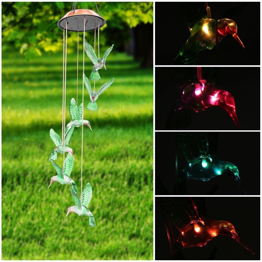 Campanelli Eolici Che Cambiano Colore, Luci A Sfera A LED Alimentate Ad Energia Solare Da Giardino E Da Esterno~p126151914 - Foto 11