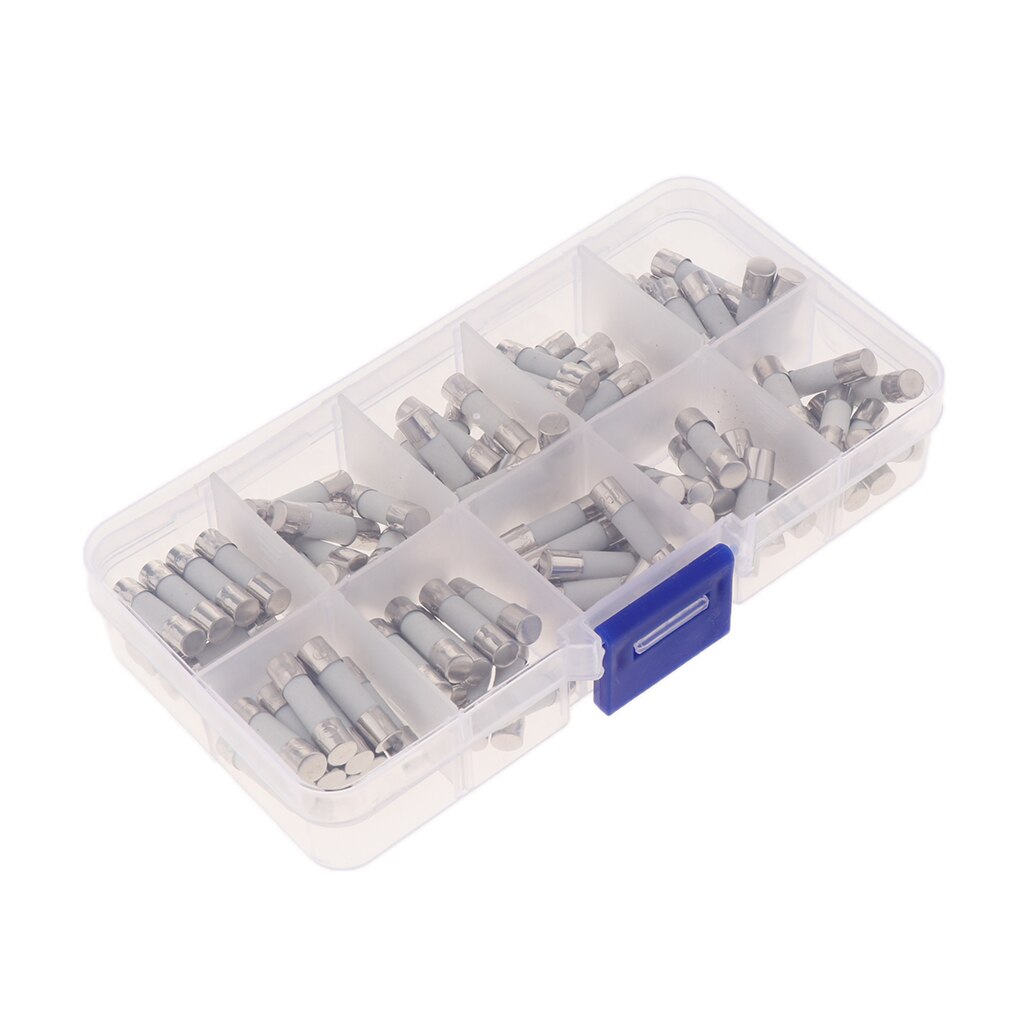 Hurtig-hurtig keramisk rørsikring 5 x 20 mm assorteret sæt 0.5a-30a ( pakke  of 100)