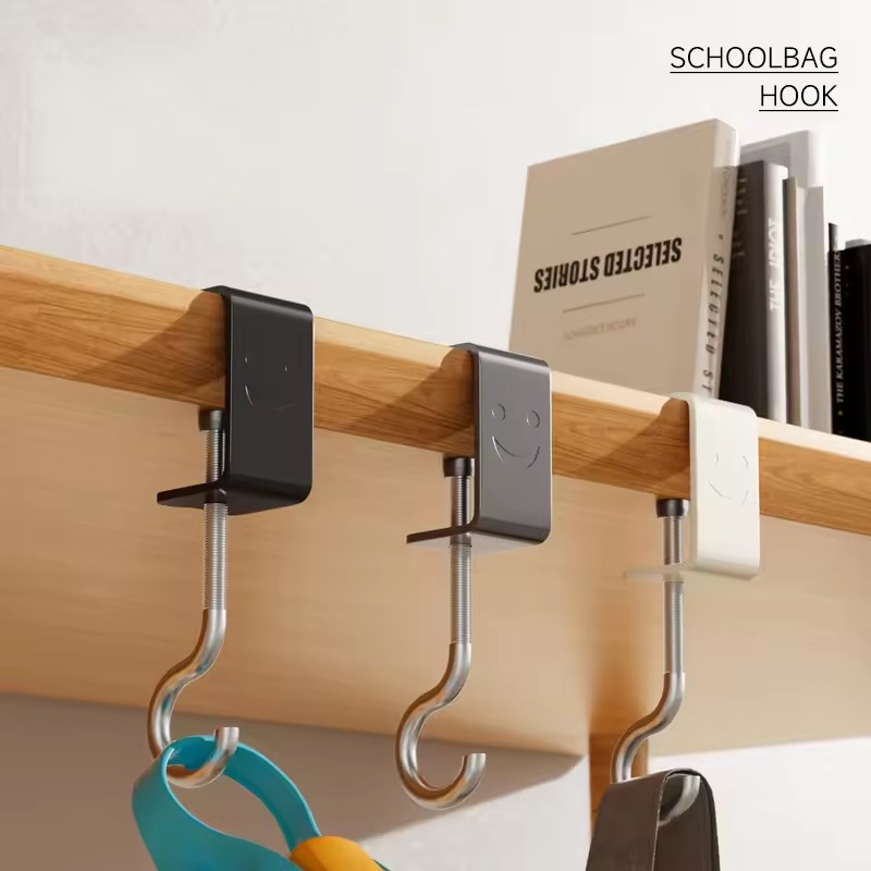 1/2 st justerbara skrivbordskrok utan håltagning kontorsbordskrok hängande väska student ryggsäck hörlurskrok