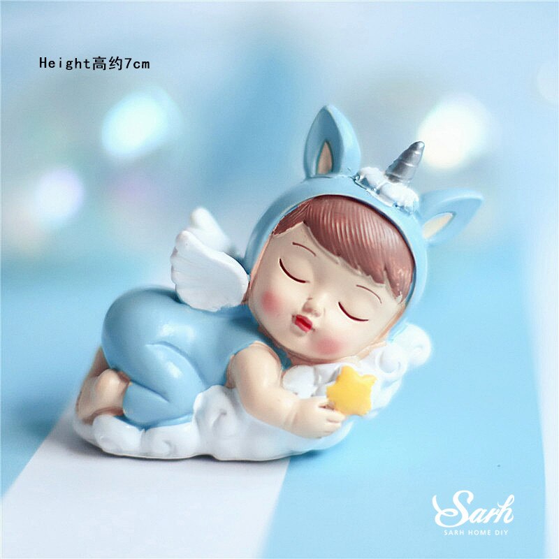 Sitting Unicorn Boy Girl Decoration Happy Birthday Children Cake Topper for Valentine Wedding Party Supplies Baking Lovely: Unicorn boy B