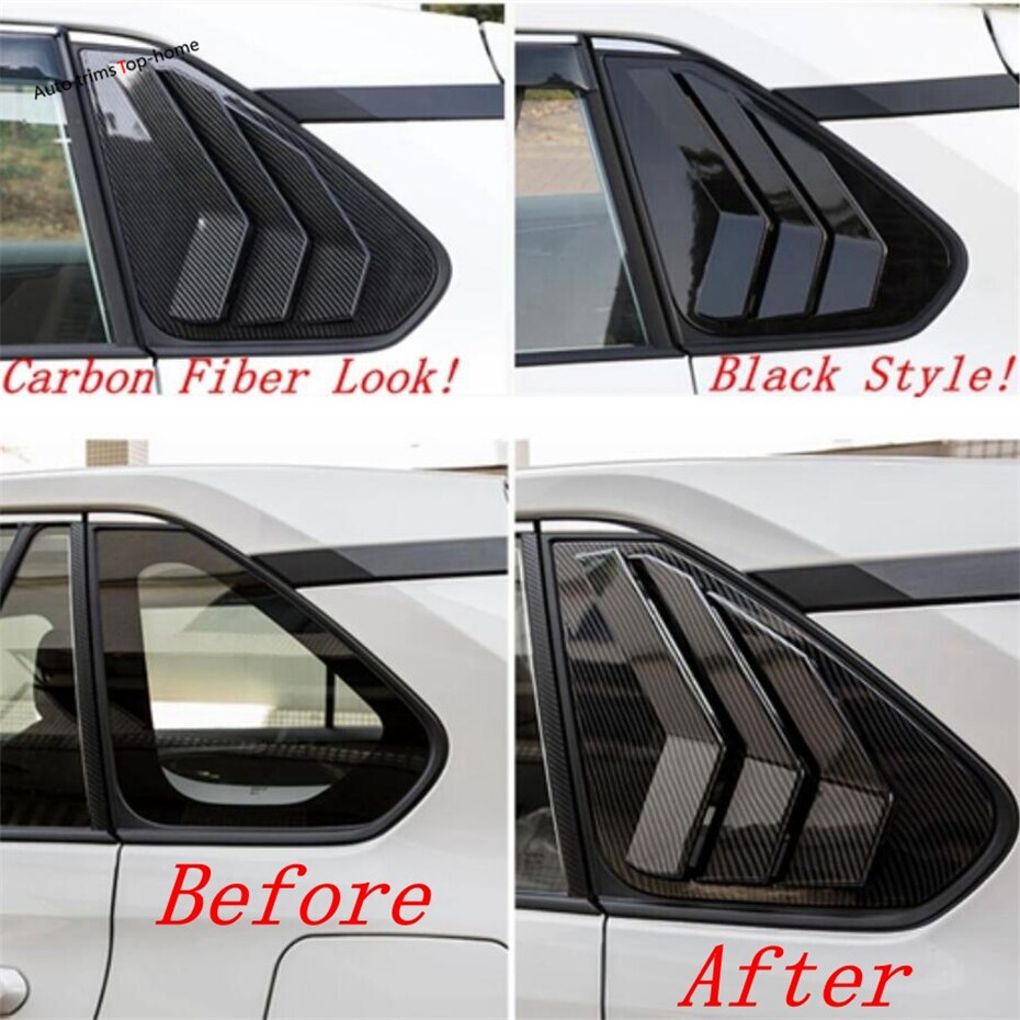 Rear Window Louver Spoiler Vents Cover Trim For TOYOTA RAV4 RAV 4 XA50 - 2022 ABS Black / Carbon Fiber Look Accessories