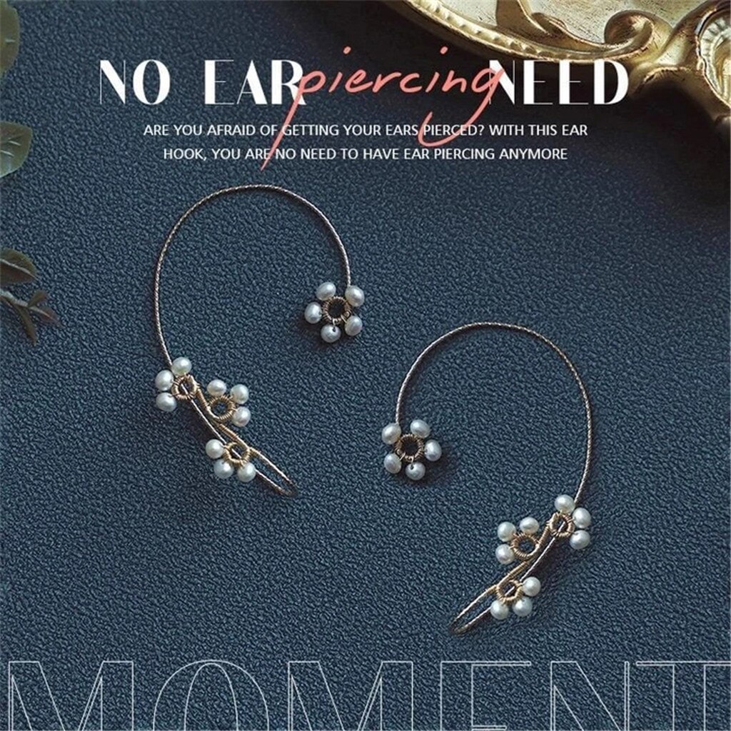 Women Earring Cartilage Gauge Earrings No Piercing Beading Ear Hook Handmade Beaded Earrings Jewelry