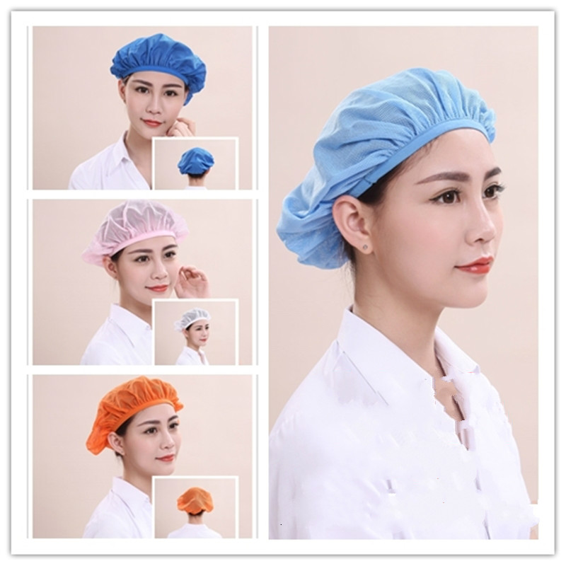 Chapeau de travail en cuisine, casquette élastique en maille, uniforme de Chef respirant pour café Restaurant boulangerie, casquette d'atelier unisexe 2 pièces/lot
