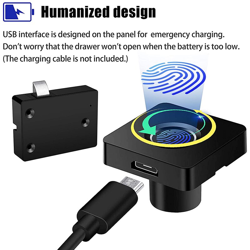 Smart Electronic Cabinet Locks Kit Set, Fingerprint Lock for Box Furniture Drawer Lock Cupboard, Home & Office File