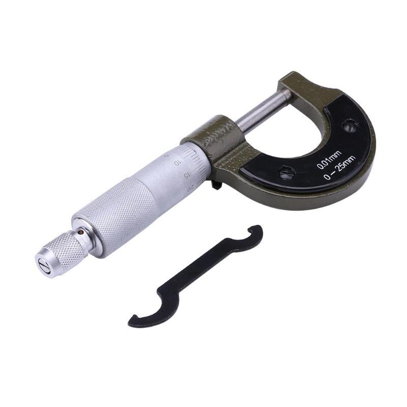 Micrómetro exterior 0-25mm/0.001mm calibrador a Vernier herramienta de medición de acero al carbono de precisión medidor indicador Medida herramientas