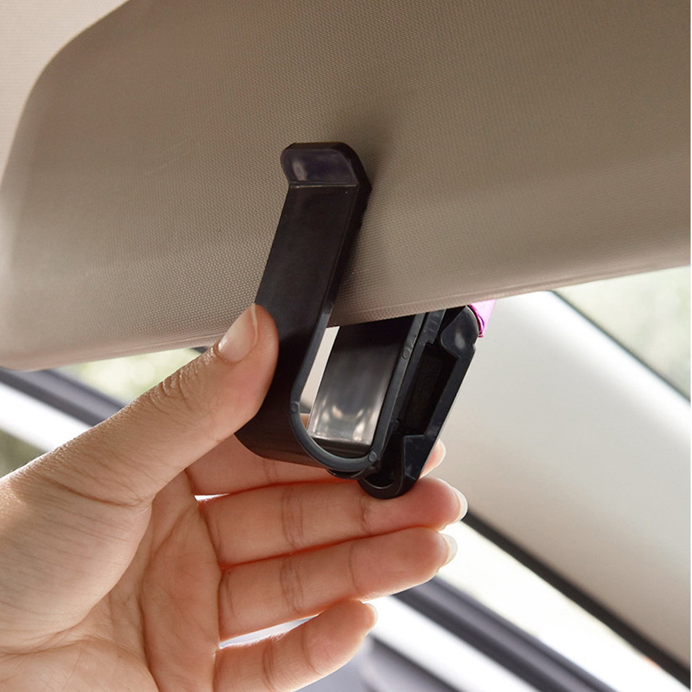 Auto Sonnenblende Brille Halfter 180 Grad Drehung Karte Fahrkarte Halfter Verschluss Universal- Auto Kohlenstoff suchen Sonnenbrille Clip