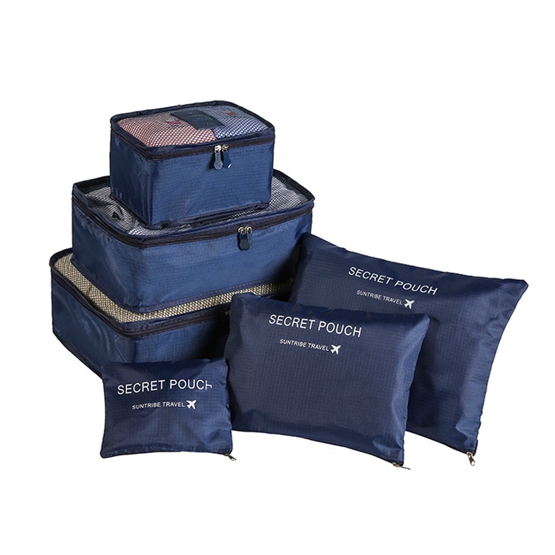 6 teile/satz Reise Veranstalter Lagerung Taschen Tragbare Gepäck Organizer Kleidung Ordentlich Beutel Koffer Verpackung Würfel fallen