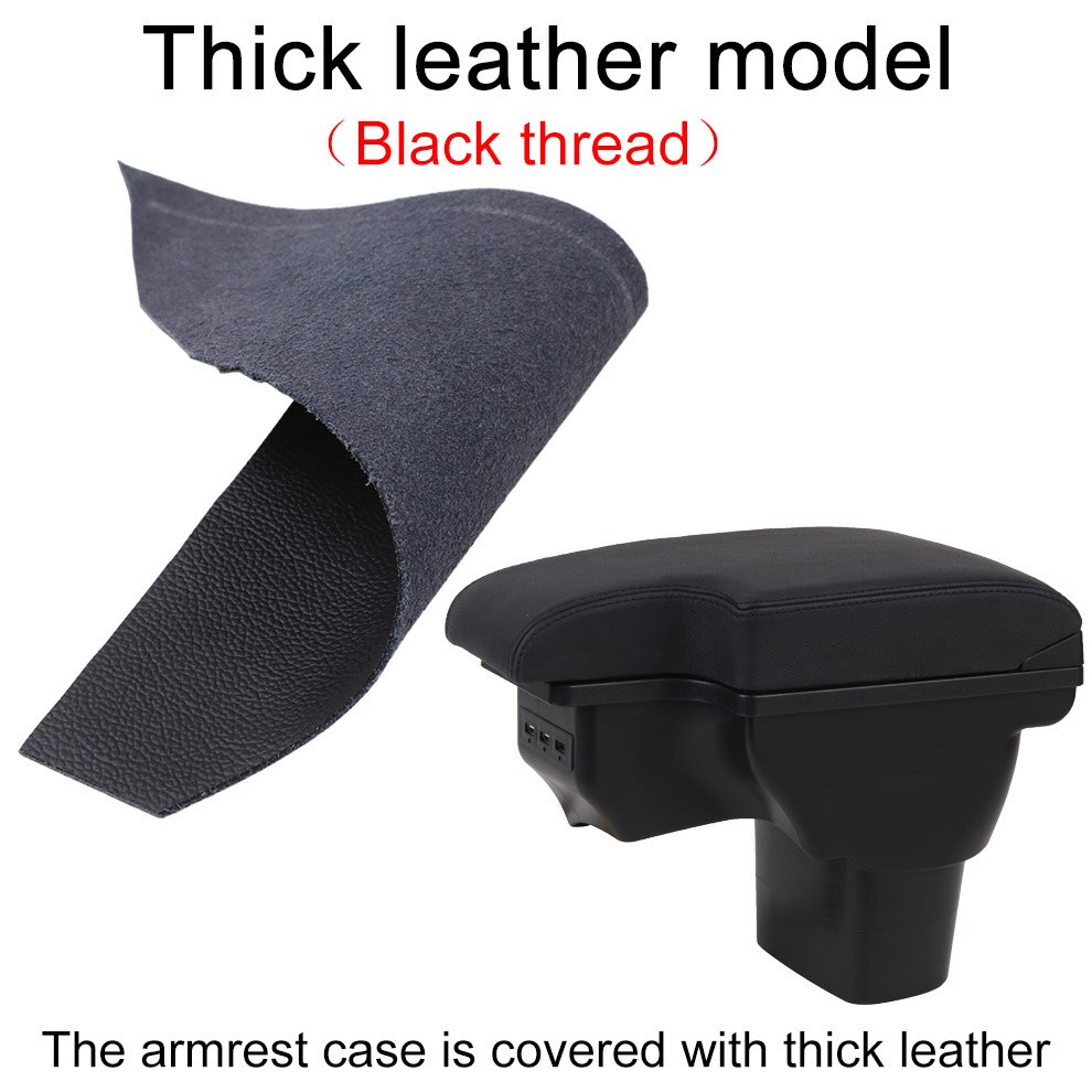 for Nissan juke armrest box universal car center console caja modification accessories double raised with USB No installation: thick black