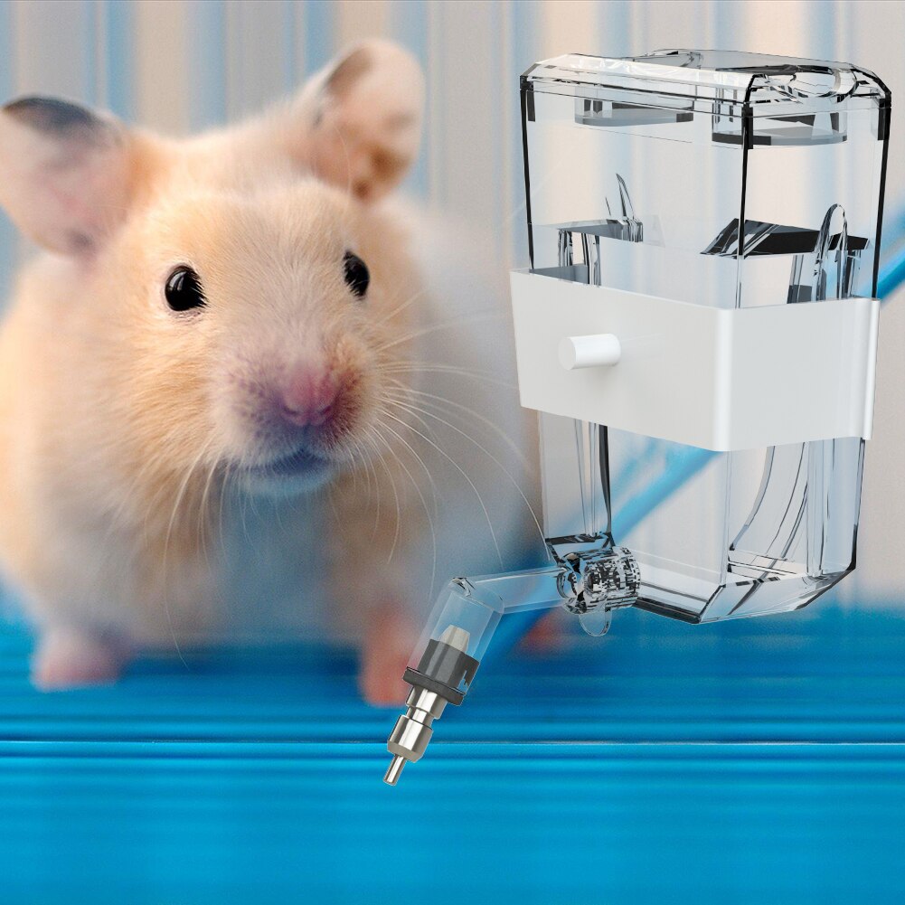 Loro hámster de plástico, fuente de agua, perilla de tornillo, boquilla inteligente, alimentador de agua, dispensador automático de agua, suministros para mascotas