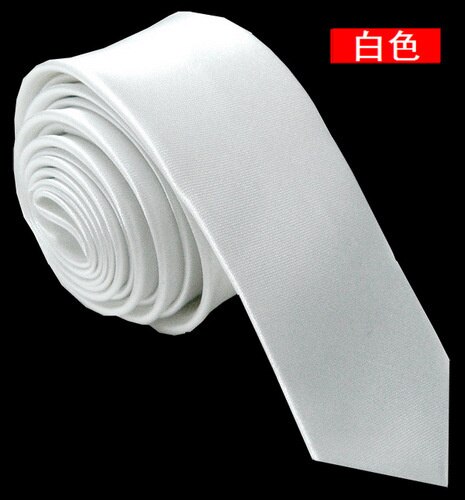 Krawaty dla dzieci chłopcy dziewczęta krawat dla dzieci występ na scenie ceremonia mężczyźni Slim Solid color poliester wąski krawat 5cm regulowany: White