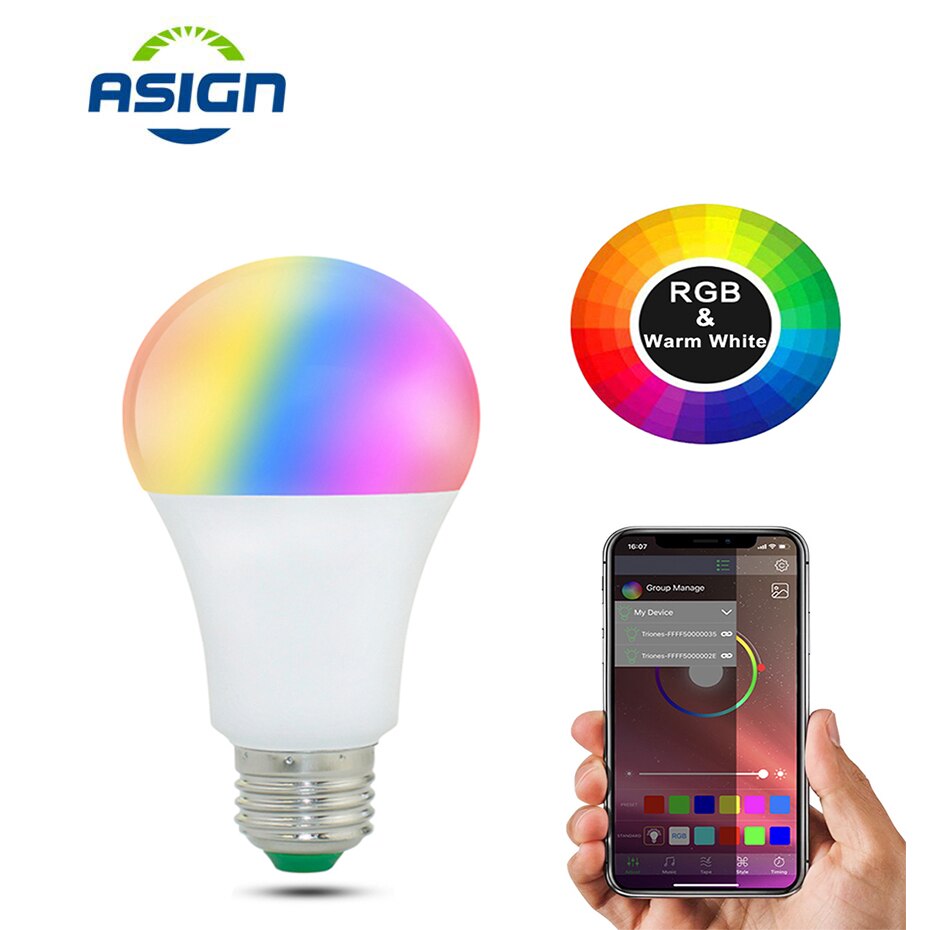 E27 Smart Light RGB Lamp 220V RGBW RGBWW Draadloze Bluetooth Lamp Muziek Dimbare LED Lamp Licht Lamp Voor home Verlichting