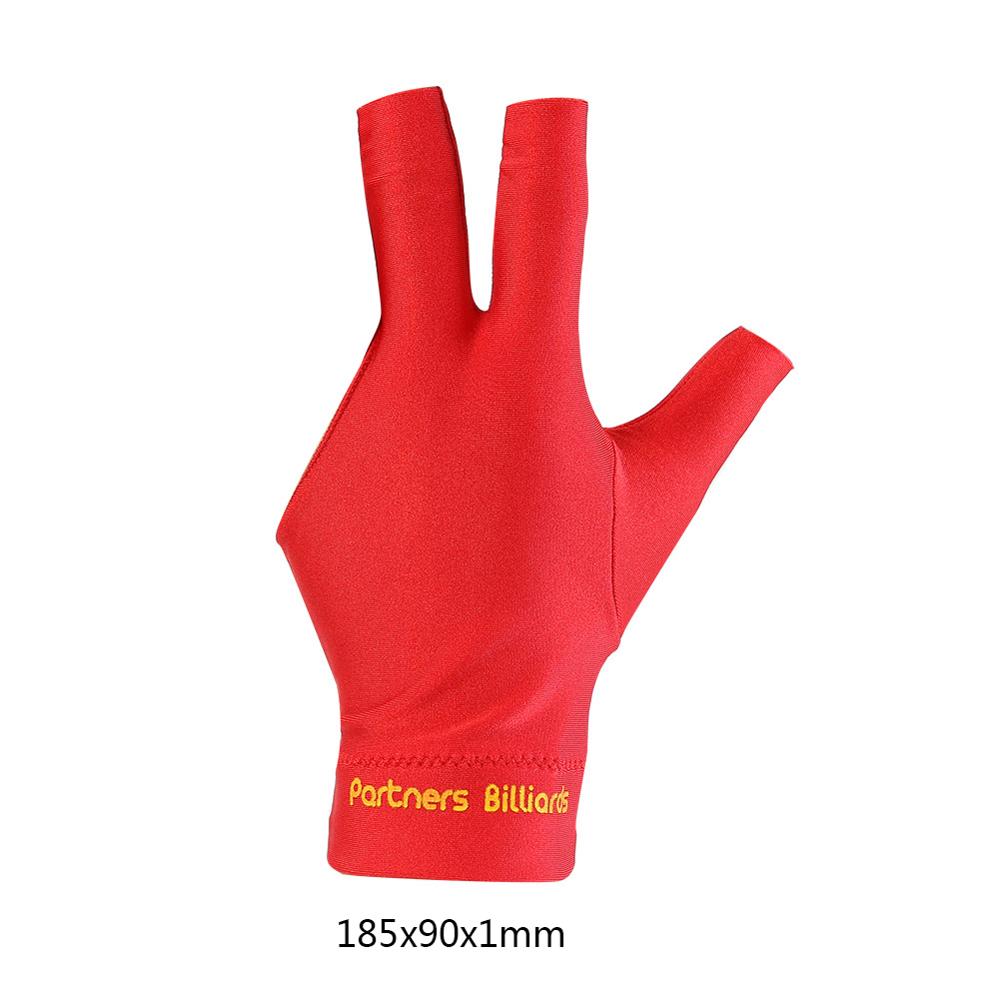 Gant de billard billard trois doigts Lycra tissus broderie main gauche ouverte sport protection Fitness accessoires de billard: Red