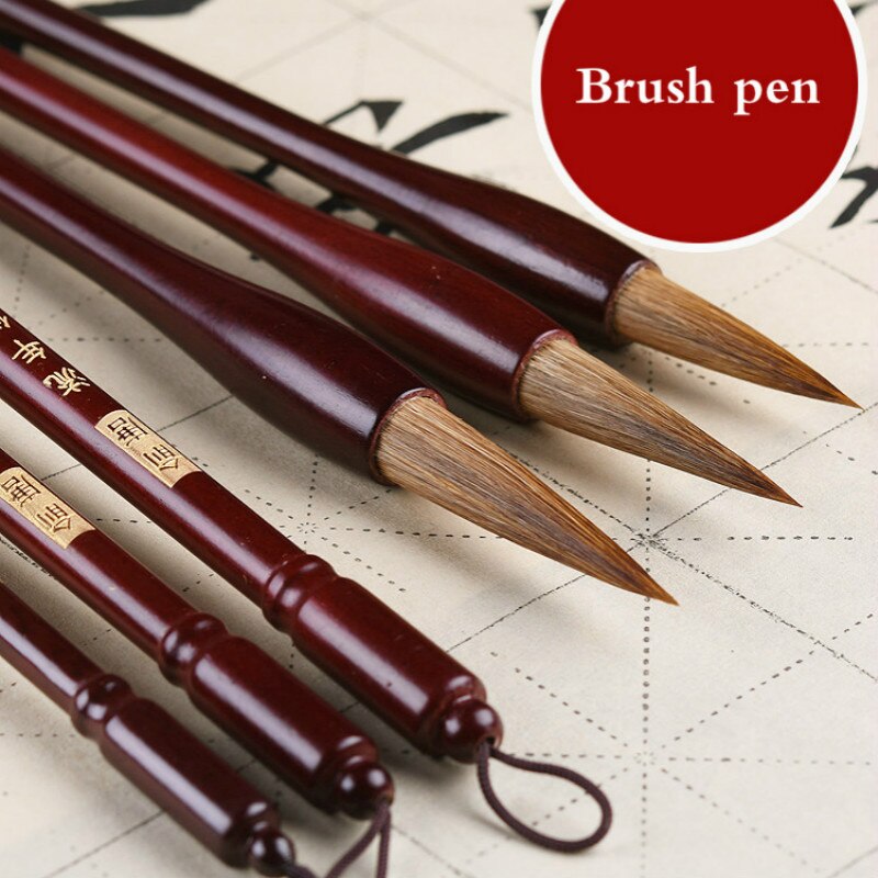 3pcs/set Brush Pen Caligrafia Chinese Huzhou Calligraphy Brush Pen Chinese Painting Writing Brush for Beginner Tinta China