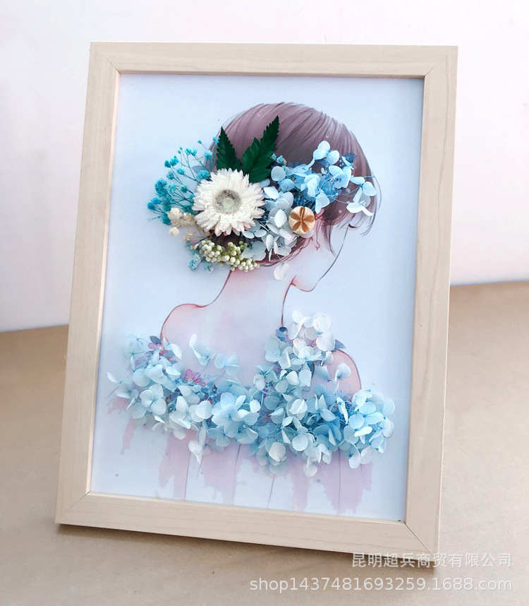 Bolsa de material flor seca marco de foto estereoscópica DIY material bolsa decoración de pared seca foto de flores marco Mesa fabricación de velas: XA4 35
