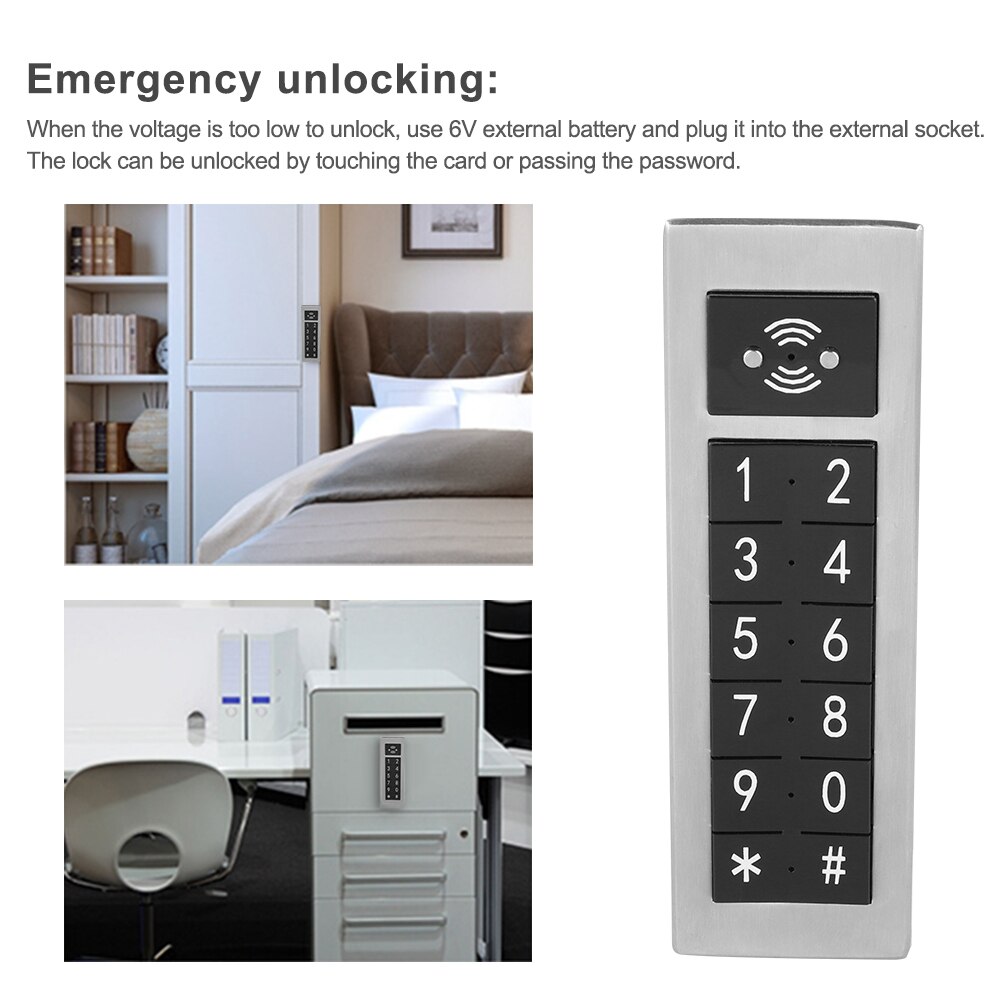 Electronic Lock Digital Password Keypad Number Cabinet Door Code Locks Alarm Function With Controller And Access Control Card