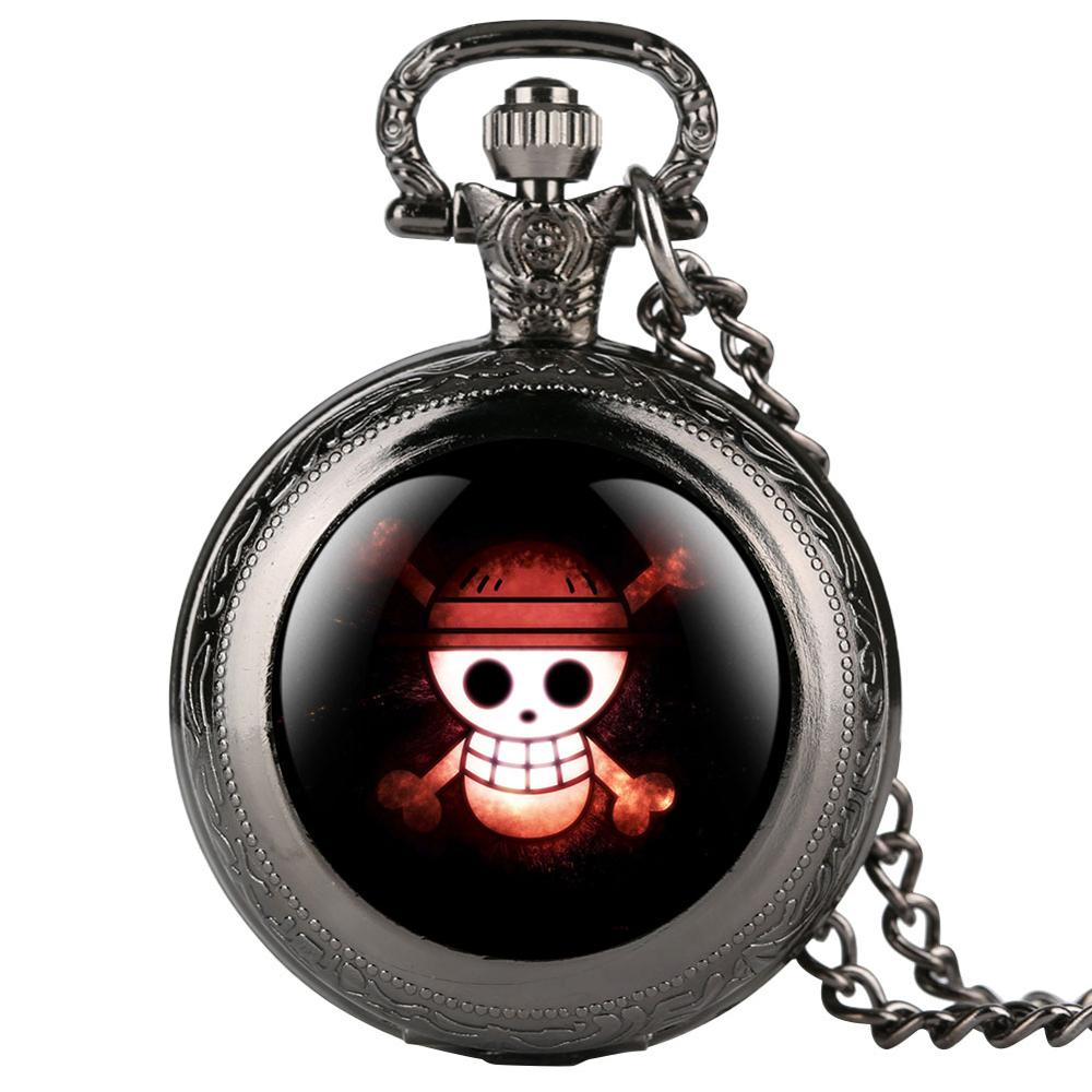 Pocket Watch Skull Pattern Watch Men Quartz Movement Alloy Case Arabic Digital Pocket Watch Men: 1