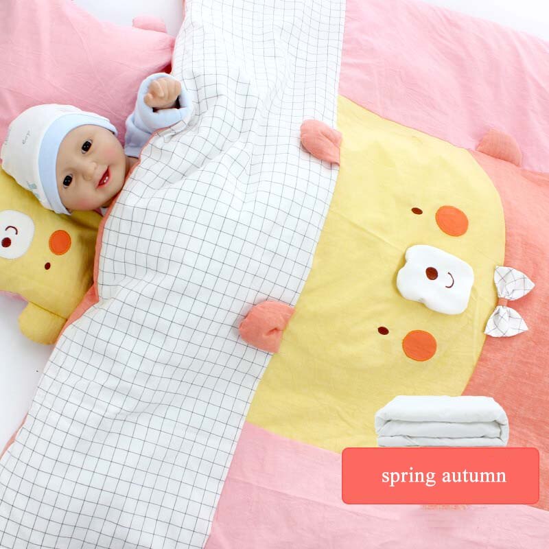 Couette en coton à emmailloter pour bébé, couverture de berceau amovible, multifonction, dessin animé, automne et hiver