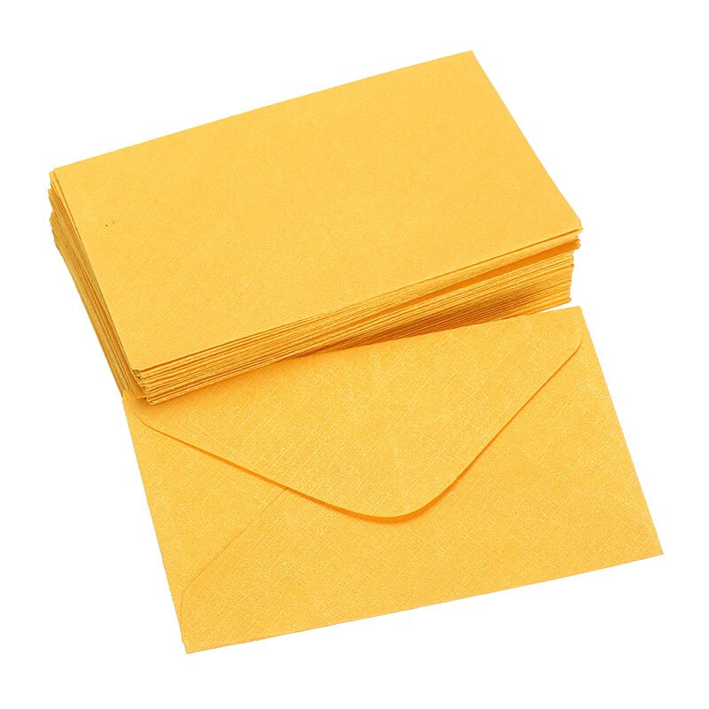 50 stk vintage farvet blank mini papir konvolutter kraft bryllupsfest invitation konvolut lykønskningskort kuvert 6 farver