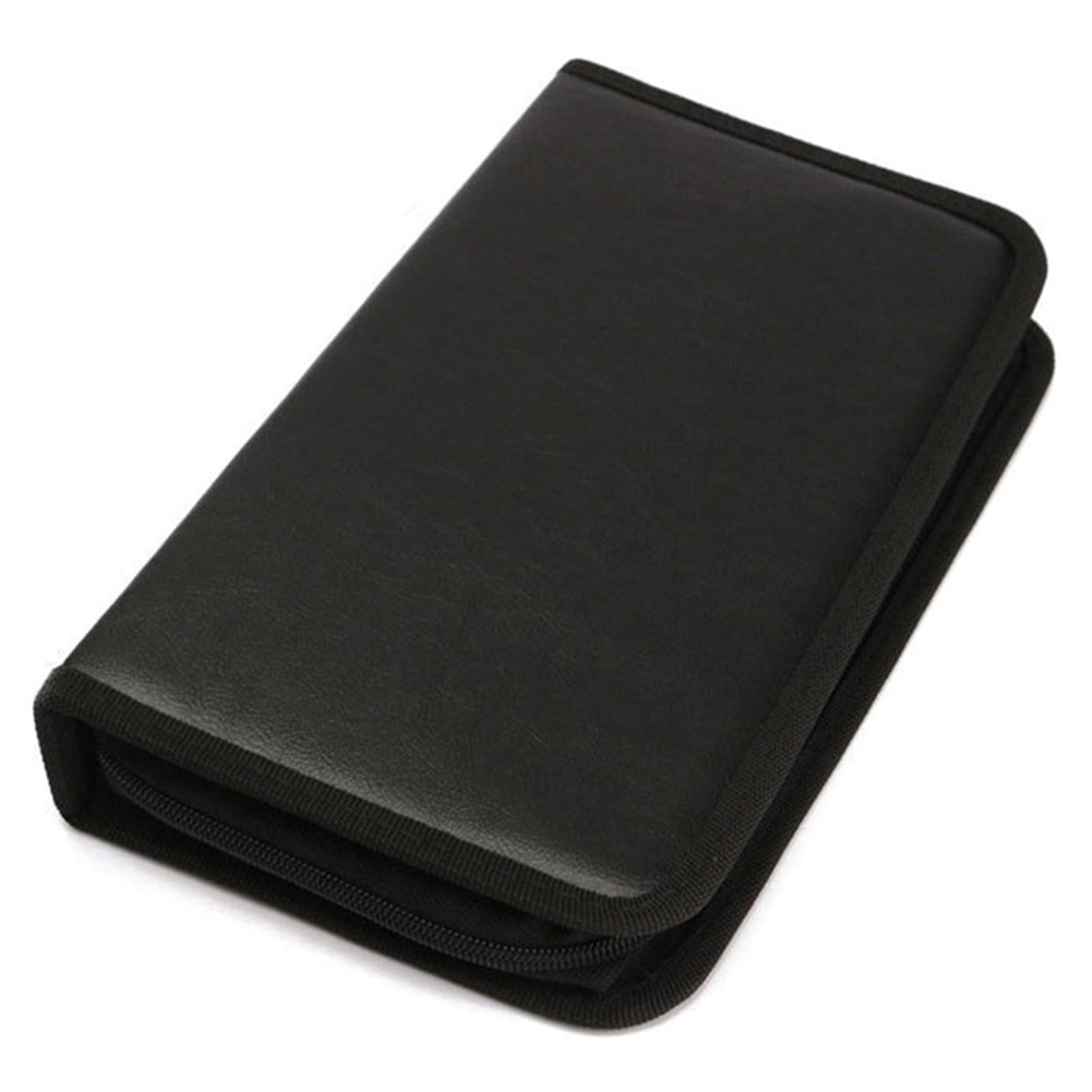 80 stk pu imiteret læder bil cdbag cd dvd vcd disk holder album bærbar mappe tegnebog opbevaringstaske bæretaske organizer