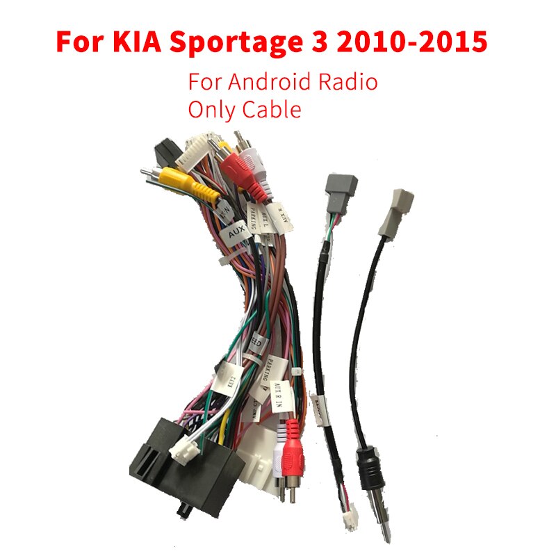 Accesorios para radio de coche Android, adaptador de arnés de cableado, Conector de 16 pines para KIA Sportage 3: only power cable