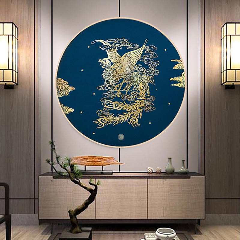 Chinese Cross Stitch Kits Embroidery Needlework Sets Dragon and Phoenix Are Golden and Rich Printe Patterns Cross Stitch Thread