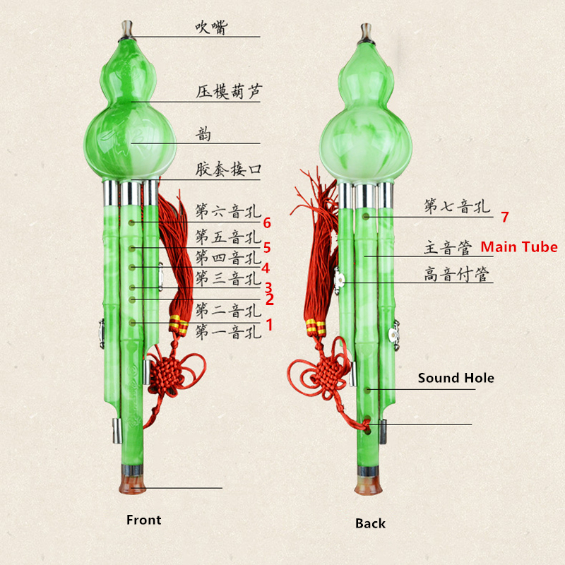 Chinese Hulusi Kalebas Cucurbit Fluit C/Bb Traditionele Etnische Chinese Muziek Instrument Met Case te Leren